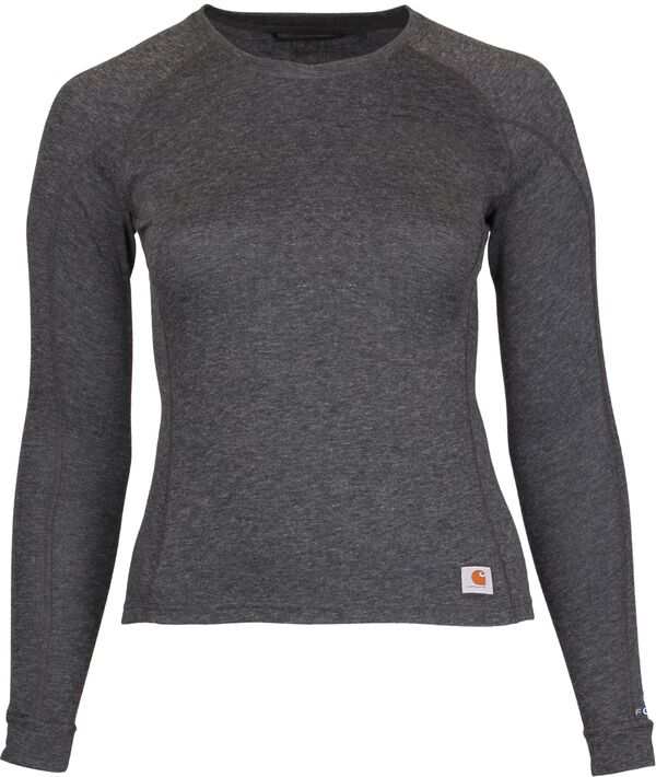 カーハート レディース 帽子 アクセサリー Carhartt Women's Force Midweight Base Layer Crewneck Top Black Heather