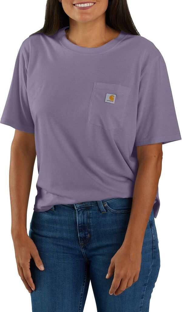 カーハート レディース シャツ トップス Carhartt Women's Boxy Fit Short Sleeve Tee Lavender Mist