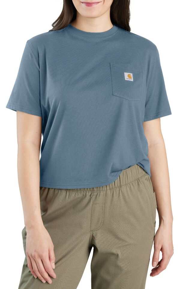 カーハート レディース シャツ トップス Carhartt Women's Boxy Fit Short Sleeve Tee Thundercloud