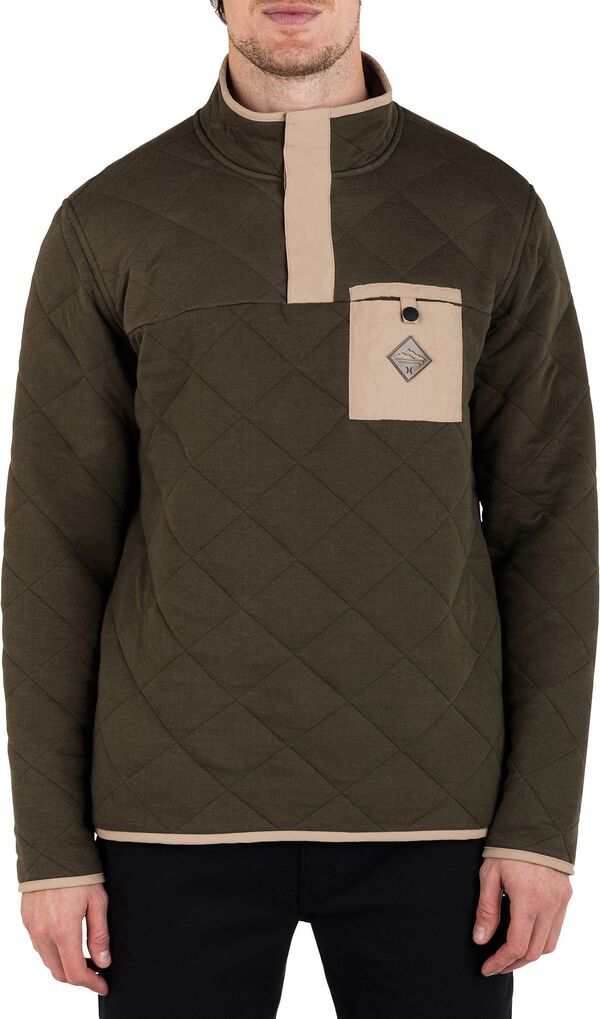 ハーレー メンズ ジャケット・ブルゾン アウター Hurley Middleton Quilted 1/4 Fleece Jacket Olive