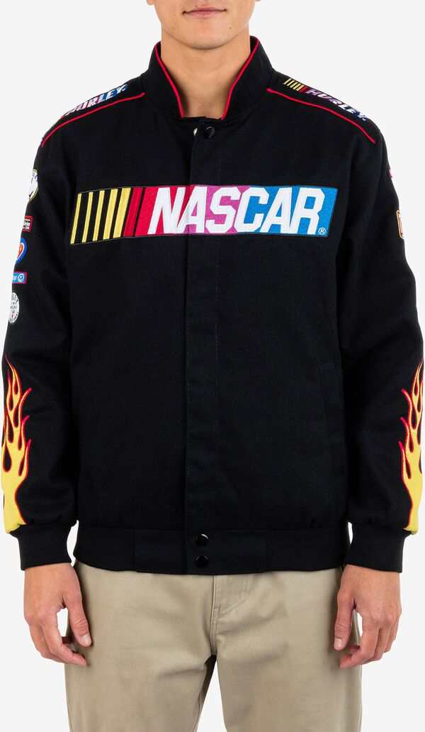 ハーレー メンズ ジャケット・ブルゾン アウター Hurley Men's NASCAR Pit Crew Twill Jacket Black