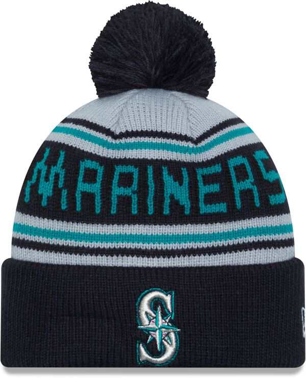 ニューエラ レディース 帽子 アクセサリー New Era Adult Seattle Mariners Navy Wordmark Pom Knit Hatの通販は 6,480円