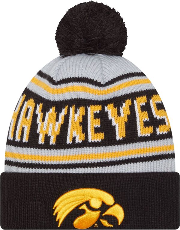 ニューエラ メンズ 帽子 アクセサリー New Era Men's Iowa Hawkeyes Black Pom Wordmark Beanieの通販は 5,573円