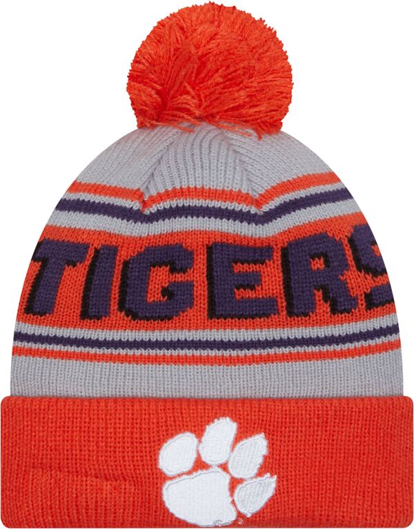 ニューエラ メンズ 帽子 アクセサリー New Era Men's Clemson Tigers Orange Pom Wordmark Beanieの通販は