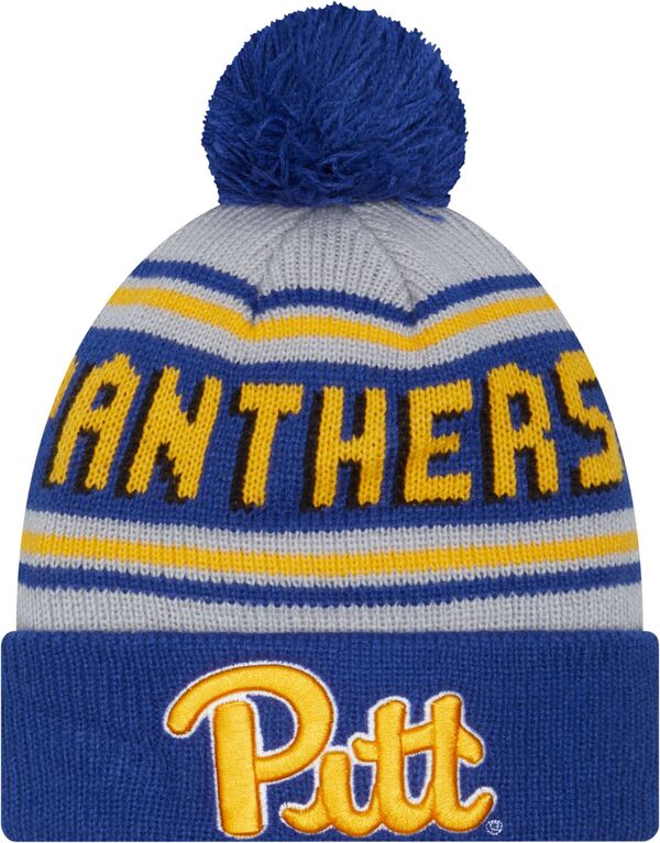 ニューエラ メンズ 帽子 アクセサリー New Era Men's Pitt Panthers Blue Pom Wordmark Beanieの通販は