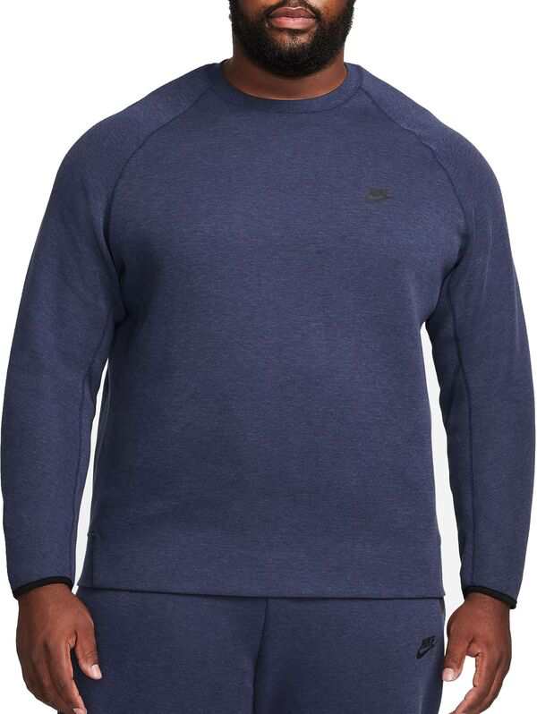 ナイキ メンズ パーカー・スウェット アウター Nike Men's Tech Fleece Long Sleeve Crew Top Obsidian