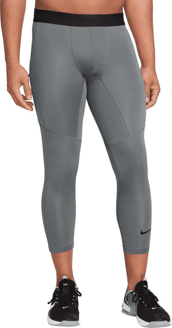 ナイキ メンズ カジュアルパンツ ボトムス Nike Men's Pro Dri-FIT 3/4-Length Fitness Tights Smoke Grey