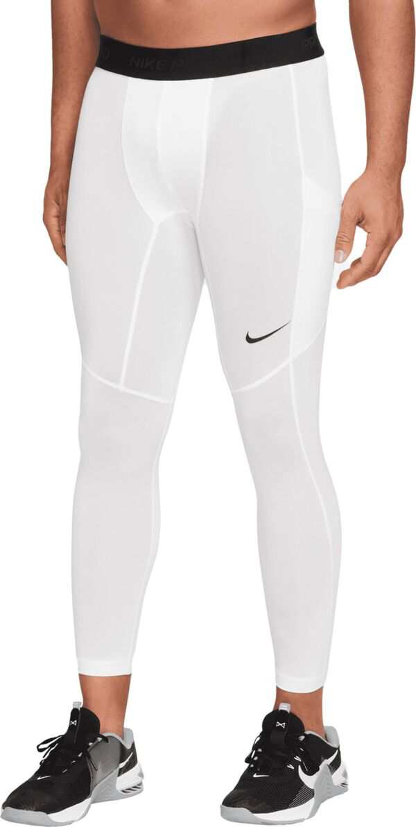 ナイキ メンズ カジュアルパンツ ボトムス Nike Men's Pro Dri-FIT 3/4-Length Fitness Tights White