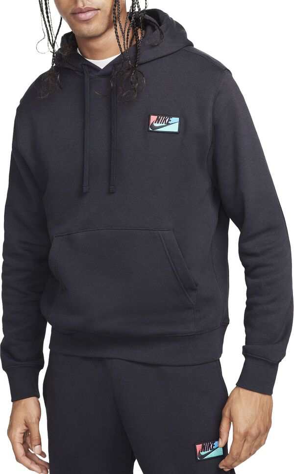 ナイキ メンズ パーカー・スウェット アウター Nike Men's Club Fleece Patch Pullover Hoodie Black