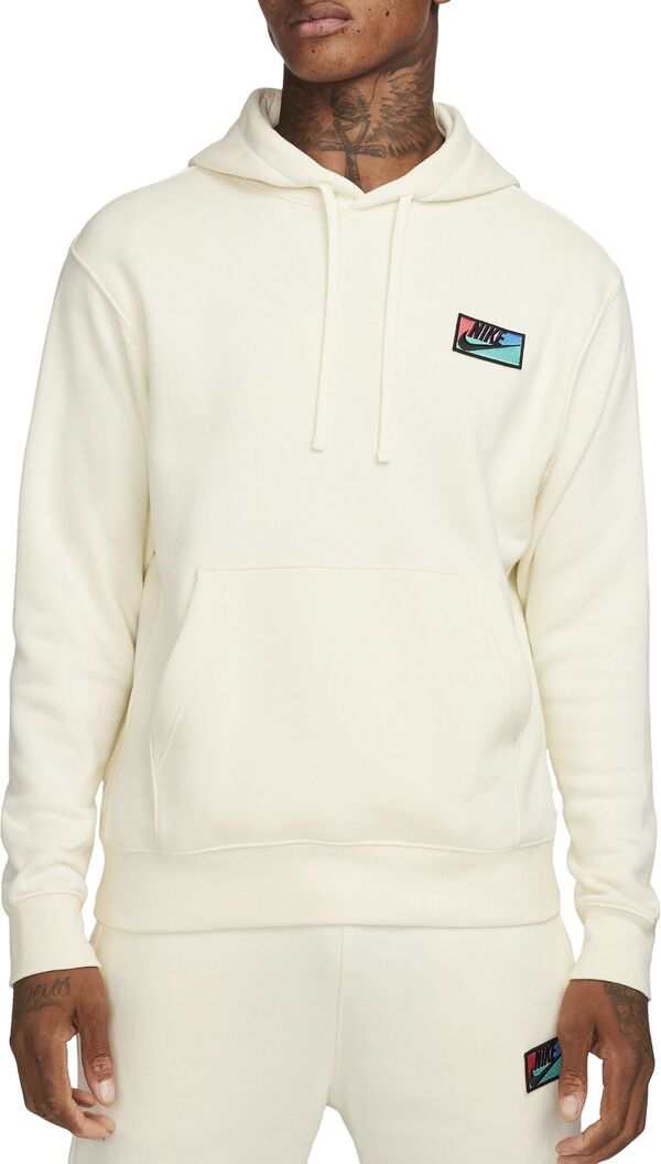 ナイキ メンズ パーカー・スウェット アウター Nike Men's Club Fleece Patch Pullover Hoodie Coconut Milk