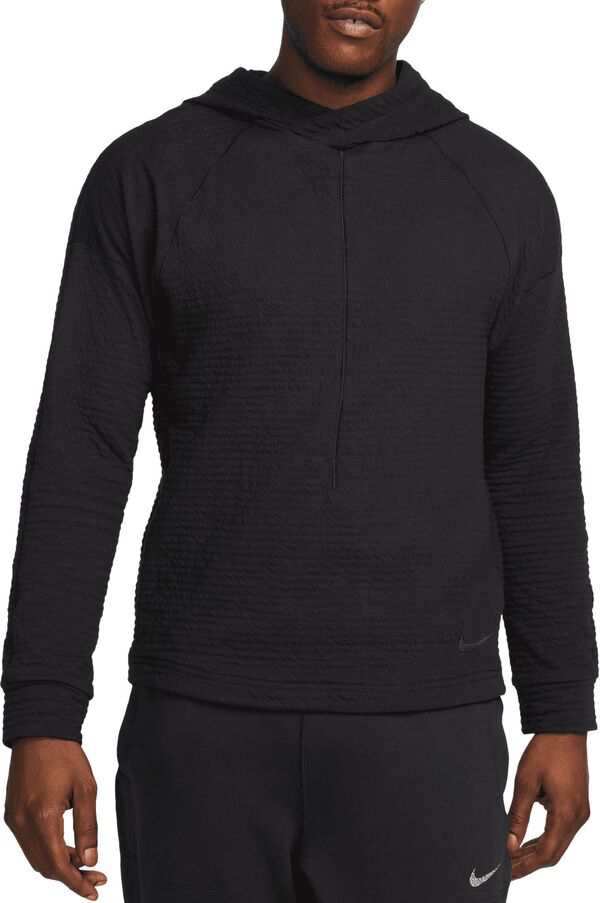 ナイキ メンズ パーカー・スウェット アウター Nike Men's Dri-FIT Yoga Texture Pullover Hoodie Black