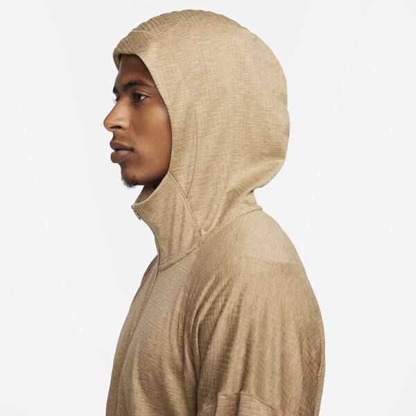 ナイキ メンズ パーカー・スウェット アウター Nike Men's Dri-FIT Yoga Full-Zip Jersey Hoodie Sandalwood