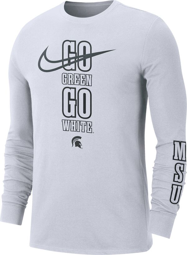 ナイキ メンズ Tシャツ トップス Nike Men's Michigan State Spartans Summit White Back 2 School Long Sleeve T-Shirtの通販は 8,564円
