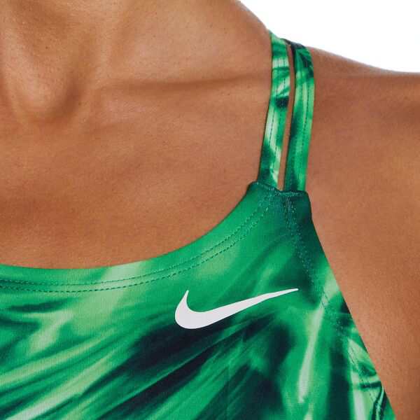 ナイキ レディース 上下セット 水着 Nike Women's Solar Rise Spiderback Swimsuit Court Green