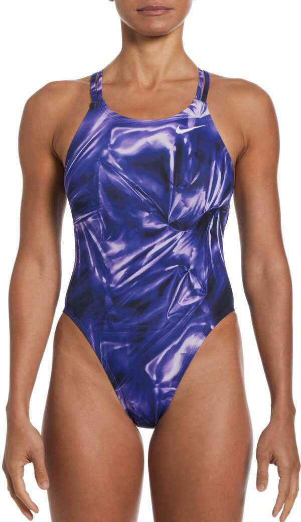 ナイキ レディース 上下セット 水着 Nike Women's Solar Rise Spiderback Swimsuit Court Purple