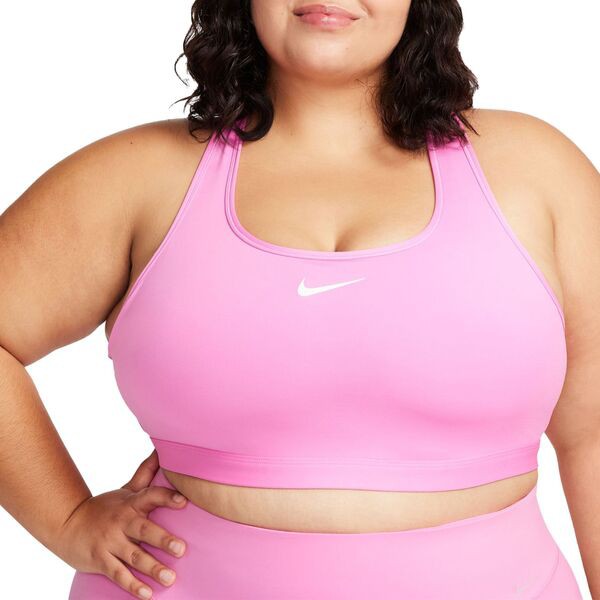 ナイキ レディース ブラジャー アンダーウェア Nike Women's Swoosh Medium-Support Padded Sports Bra (Plus Size) Playful Pink