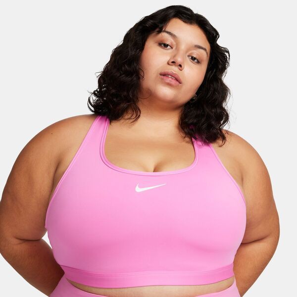 ナイキ レディース ブラジャー アンダーウェア Nike Women's Swoosh Medium-Support Padded Sports Bra (Plus Size) Playful Pink