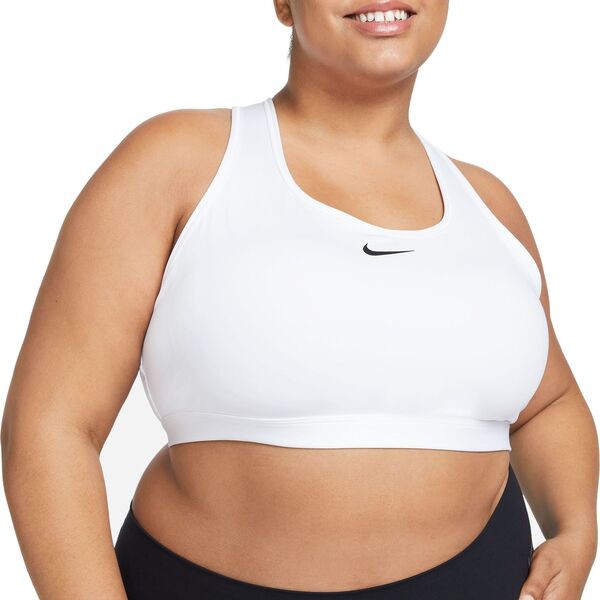 ナイキ レディース ブラジャー アンダーウェア Nike Women's Swoosh Medium-Support Padded Sports Bra (Plus Size) White