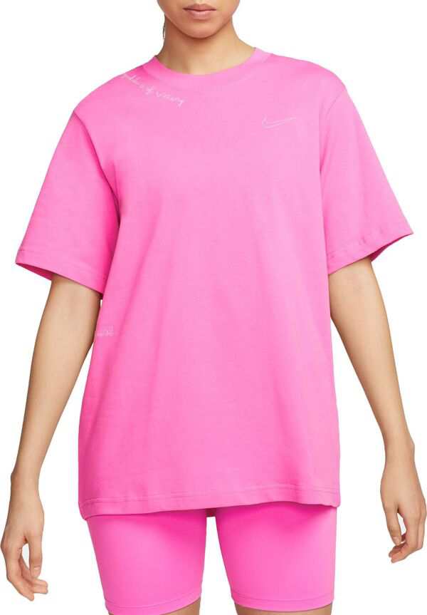 ナイキ レディース シャツ トップス Nike Sportswear Women's Essential Note2Self Boyfriend Tee Playful Pink