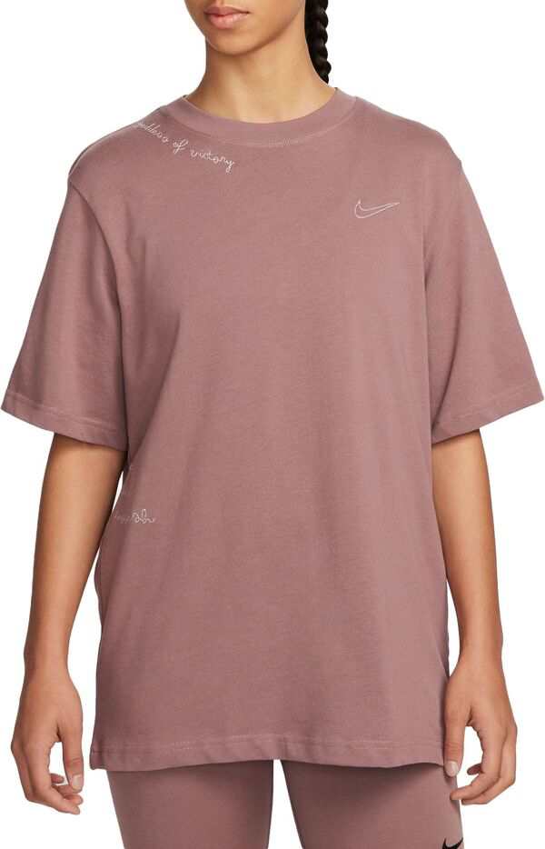 ナイキ レディース シャツ トップス Nike Sportswear Women's Essential Note2Self Boyfriend Tee Smokey Mauve