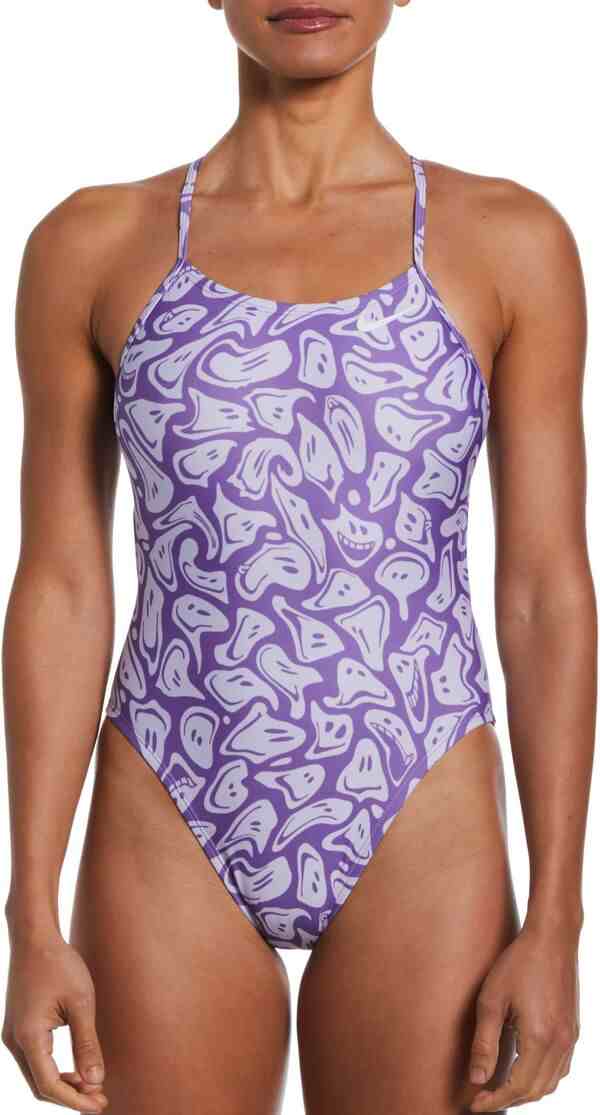 ナイキ レディース 上下セット 水着 Nike Women's Multi Print Cutout One Piece Oxygen Purple