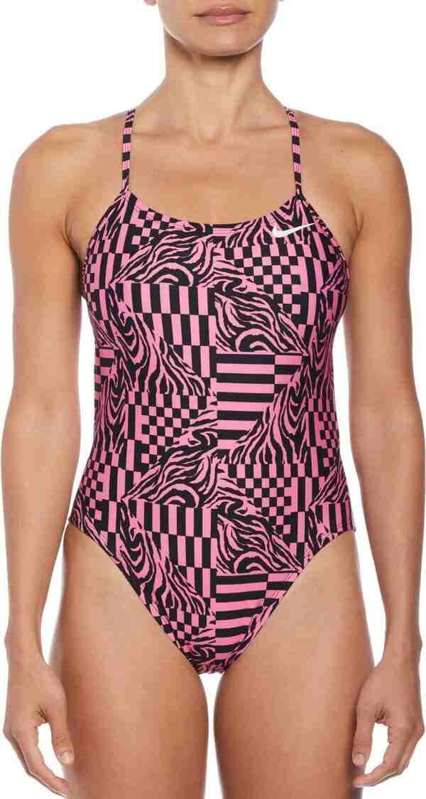 ナイキ レディース 上下セット 水着 Nike Women's Multi Print Cutout One Piece Polarized Pink