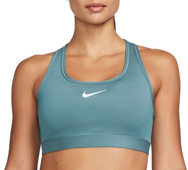 ナイキ レディース ブラジャー アンダーウェア Nike Women's Swoosh Medium Support Padded Sports Bra Denim Turq