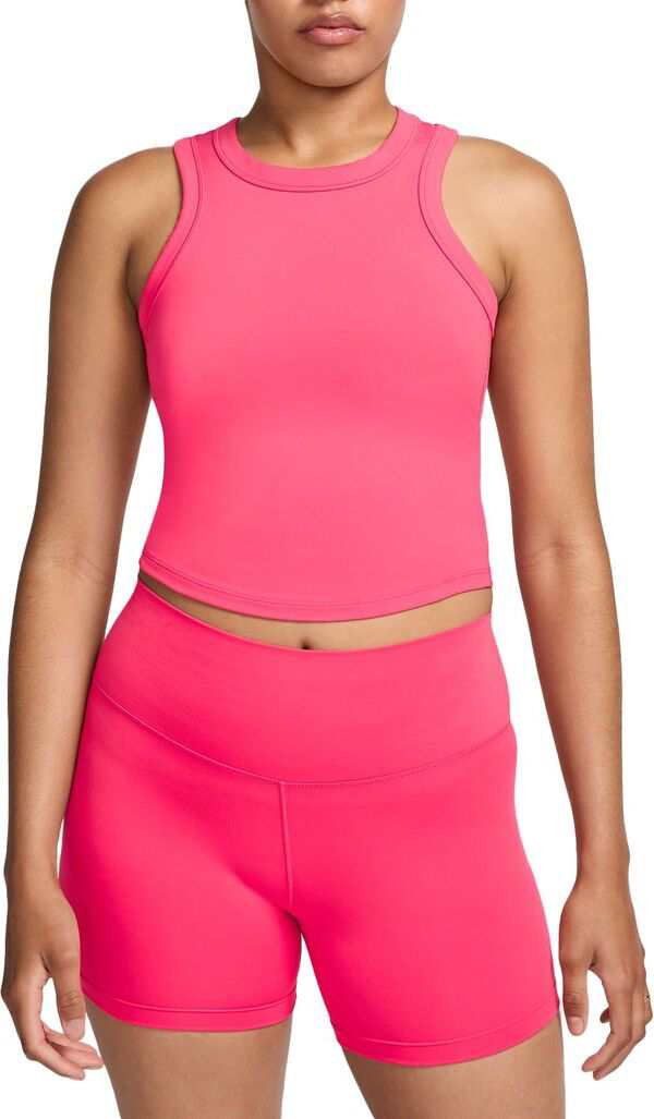 ナイキ レディース シャツ トップス Nike Women's One Fitted Dri-FIT Cropped Tank Top Aster Pink