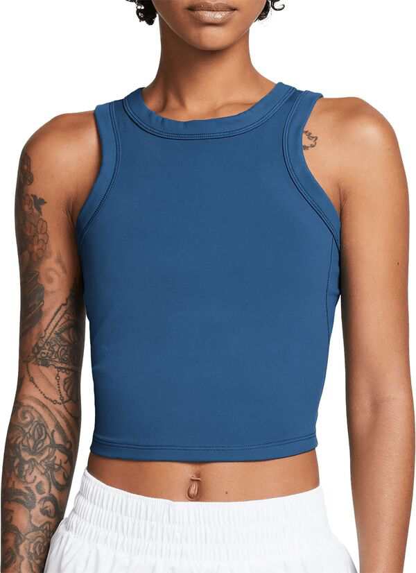 ナイキ レディース シャツ トップス Nike Women's One Fitted Dri-FIT Cropped Tank Top Court Blue