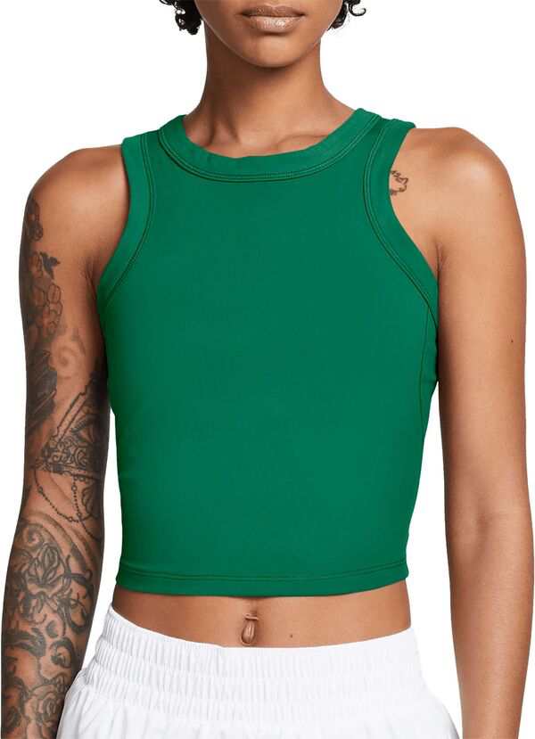 ナイキ レディース シャツ トップス Nike Women's One Fitted Dri-FIT Cropped Tank Top Malachite