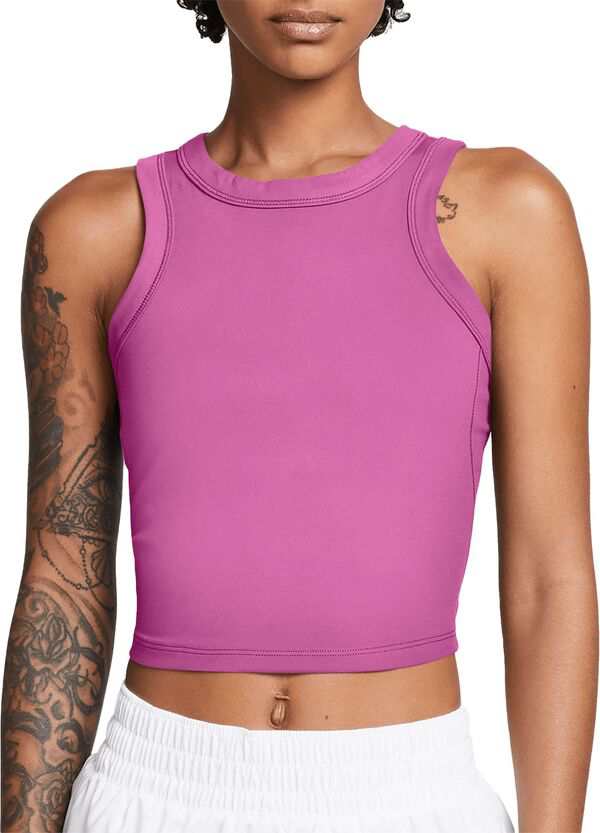 ナイキ レディース シャツ トップス Nike Women's One Fitted Dri-FIT Cropped Tank Top Playful Pink