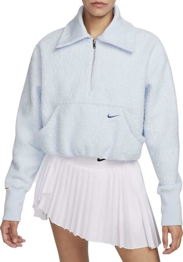 ナイキ レディース シャツ トップス Nike Sportswear Women's Hi-Pile Fleece 1/2-Zip Top Blue Tint