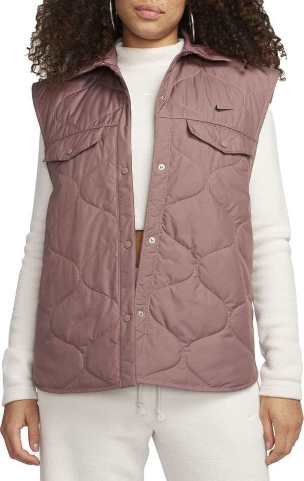 ナイキ レディース ジャケット・ブルゾン アウター Nike Sportswear Women's Essential Quilted Vest Smokey Mauve