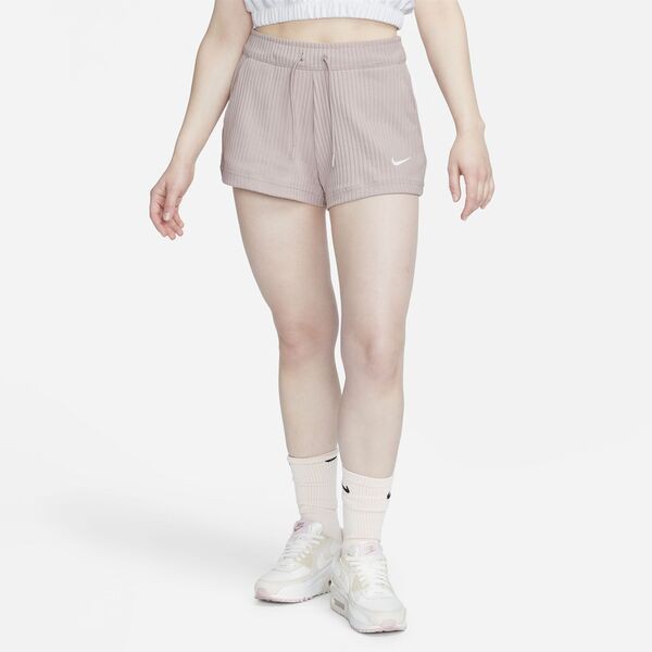 ナイキ レディース ハーフパンツ・ショーツ ボトムス Nike Women's Sportswear High-Waisted Ribbed Jersey Shorts Diffused Taupe