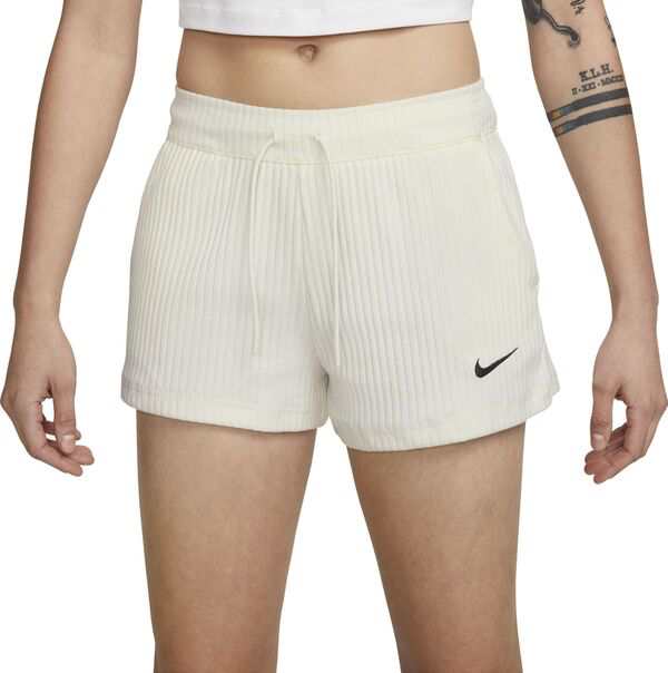 ナイキ レディース カジュアルパンツ ボトムス Nike Women's Sportswear High-Waisted Ribbed Jersey Shorts Sail