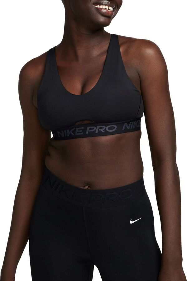 ナイキ レディース ブラジャー アンダーウェア Nike Women's Pro Indy Plunge Medium-Support Padded Sports Bra Black