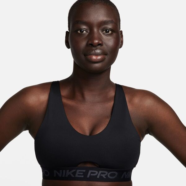 ナイキ レディース ブラジャー アンダーウェア Nike Women's Pro Indy Plunge Medium-Support Padded Sports Bra Black