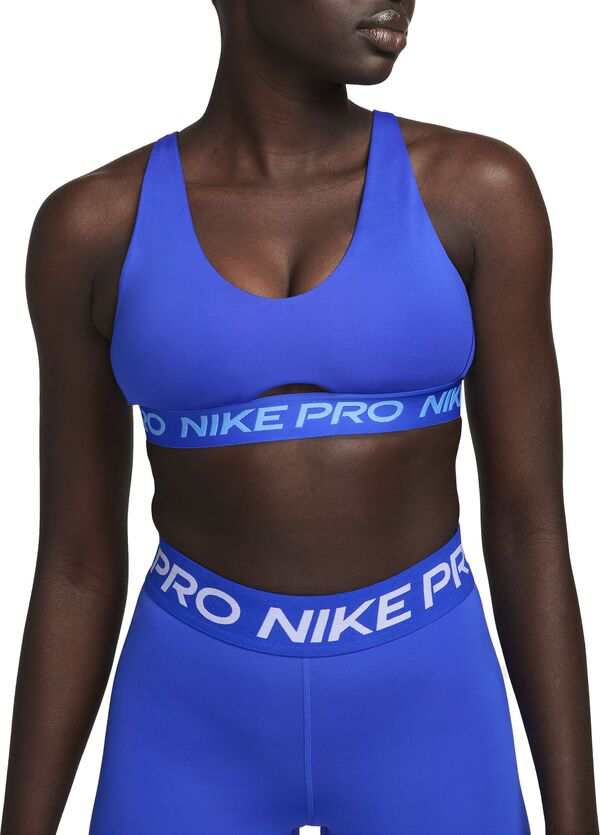 ナイキ レディース ブラジャー アンダーウェア Nike Women's Pro Indy Plunge Medium-Support Padded Sports Bra Hyper Royal