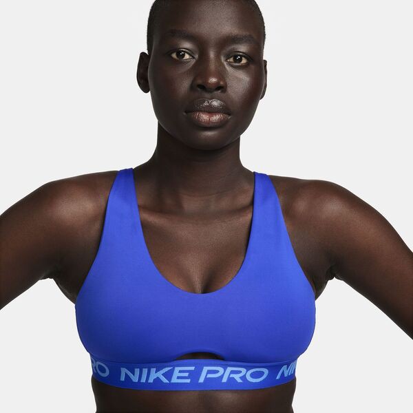 ナイキ レディース ブラジャー アンダーウェア Nike Women's Pro Indy Plunge Medium-Support Padded Sports Bra Hyper Royal