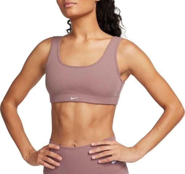 ナイキ レディース ブラジャー アンダーウェア Nike Women's One Scoop Light-Support Lightly Lined Ribbed Sports Bra Smokey Mauve