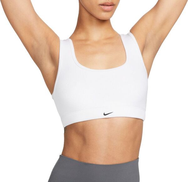 ナイキ レディース ブラジャー アンダーウェア Nike Women's One Scoop Light-Support Lightly Lined Ribbed Sports Bra White