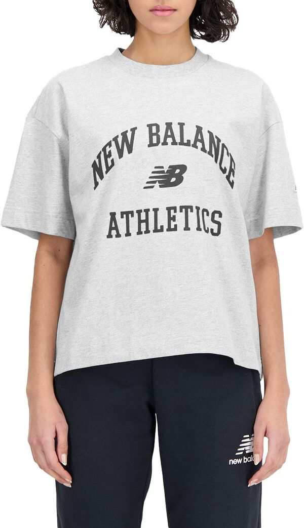 ニューバランス レディース Tシャツ トップス New Balance Women's Athletics Varsity Boxy T-Shirt Athletic Grey