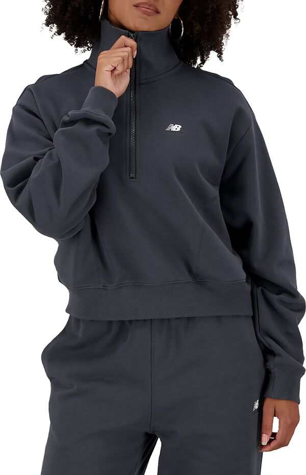 ニューバランス レディース パーカー・スウェット アウター New Balance Women's Athletics Remastered French Terry 1/4 Zip Blacktop