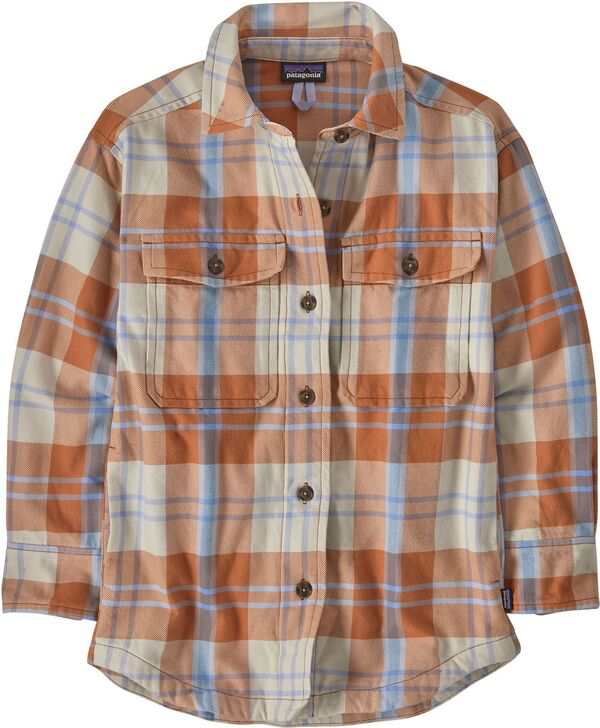 パタゴニア レディース シャツ トップス Patagonia Women's Heavyweight Fjord Flannel Overshirt Bristlecone/Fertile Brown