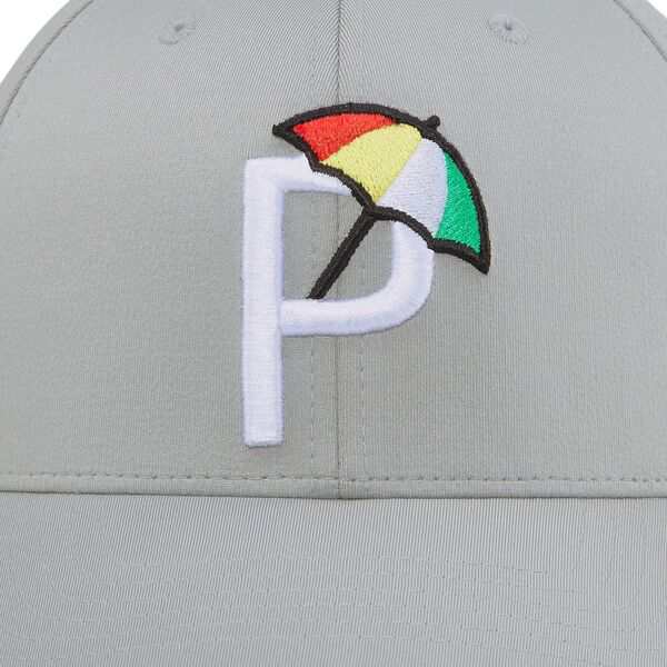 プーマ メンズ 帽子 アクセサリー PUMA x Arnold Palmer Men's Palmer P Snapback Golf Hat Ash Grey/White