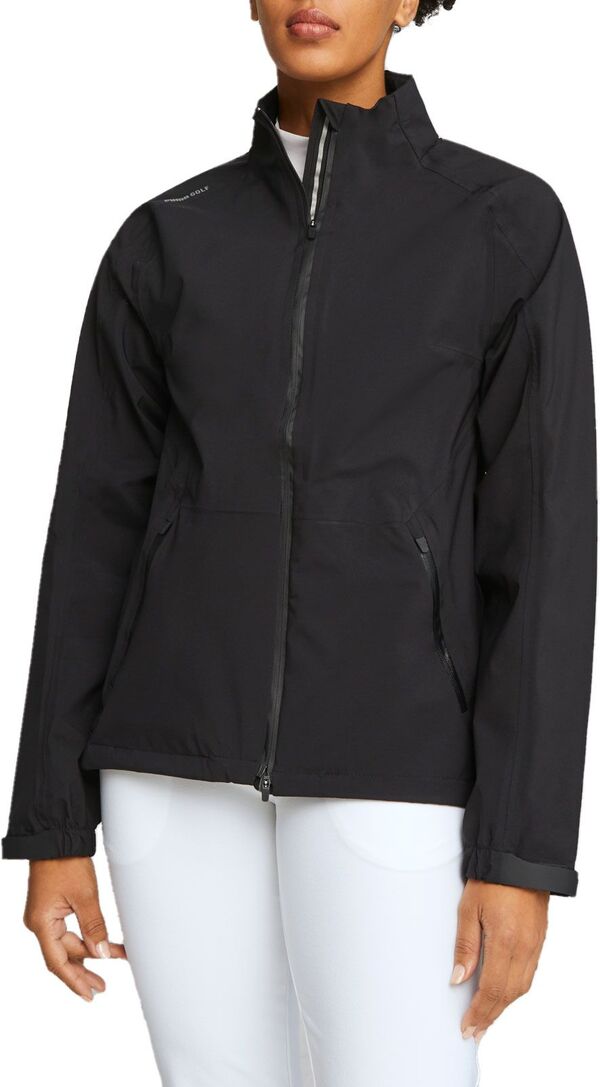 プーマ レディース ジャケット・ブルゾン アウター PUMA Women's Long Sleeve Full Zip DRYLBL Golf Rain Jacket Puma Black