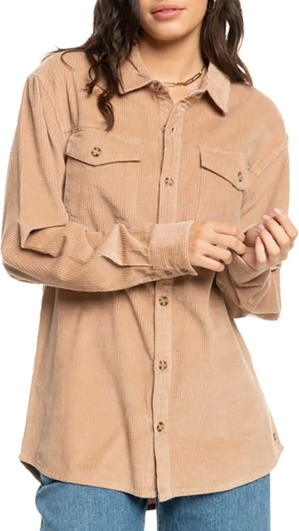 ロキシー レディース シャツ トップス Roxy Women's Let It Go Corduroy Long Sleeve Shirt Warm Taupeの通販は