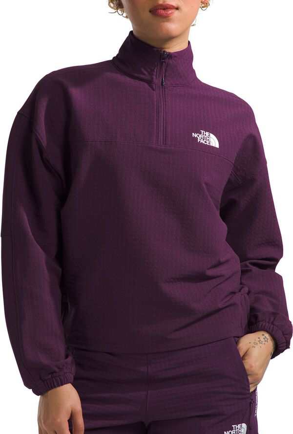 ノースフェイス レディース シャツ トップス The North Face Women's Tekware Grid 1/4 Zip Jacket Black Currant