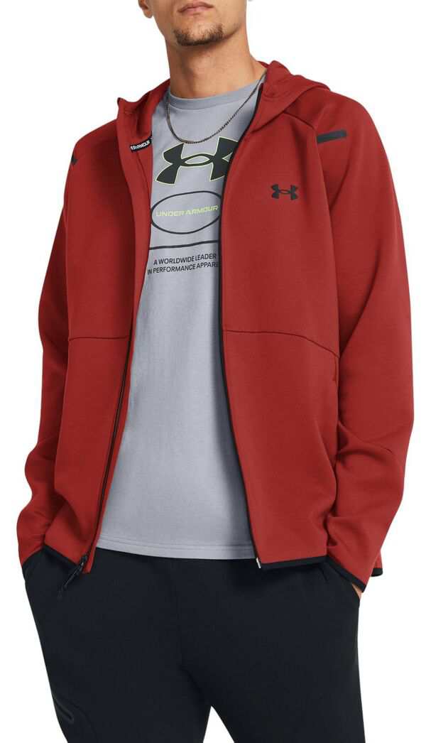 アンダーアーマー メンズ パーカー・スウェット アウター Under Armour Men's Unstoppable Fleece Full-Zip Hoodie Earthen Orange/Blackの通販は