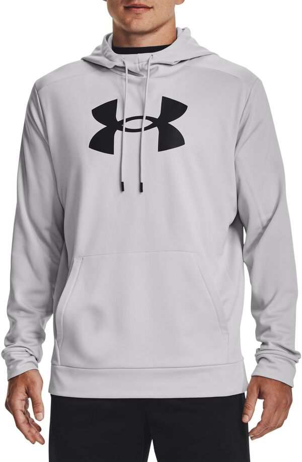 アンダーアーマー メンズ パーカー・スウェット アウター Under Armour Men's Armour Fleece Big Logo Hoodie Halo Gray/Blackの通販は